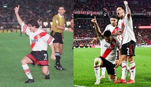 Marcelo y Maxi, ambos con la camiseta 7 y la celebración patentada por el Matador.