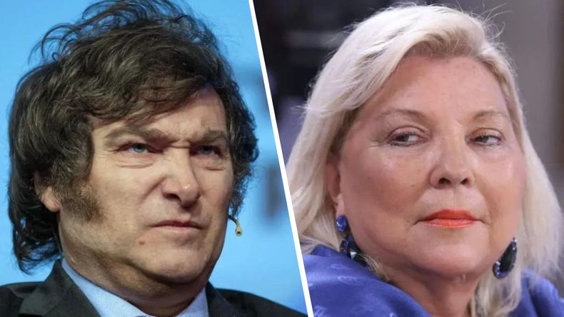 Javier Milei y Elisa Carrió.