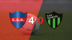 san martin (sj) fue superado facilmente y cayo 4-0 contra güemes (se)