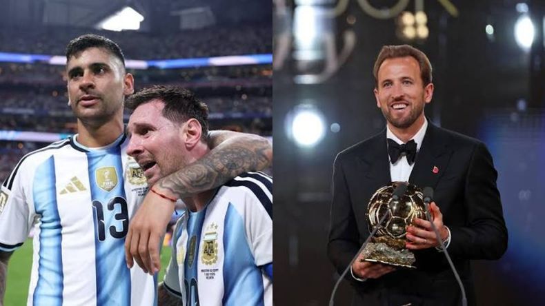 El Cuti Romero junto a Lionel Messi. A la derecha