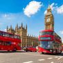 Los clásicos autobuses rojos de Londres.