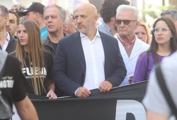 Emiliano Yacobitti en la marcha federal por las universidades. Emiliano Yacobitti en la marcha federal por las universidades.