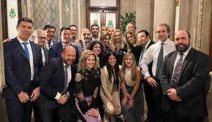 Karina Milei visitó a los diputados de La Libertad Avanza.