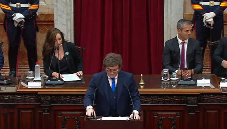 Javier Milei en la apertura de sesiones ordinarias. Javier Milei en la apertura de sesiones ordinarias.