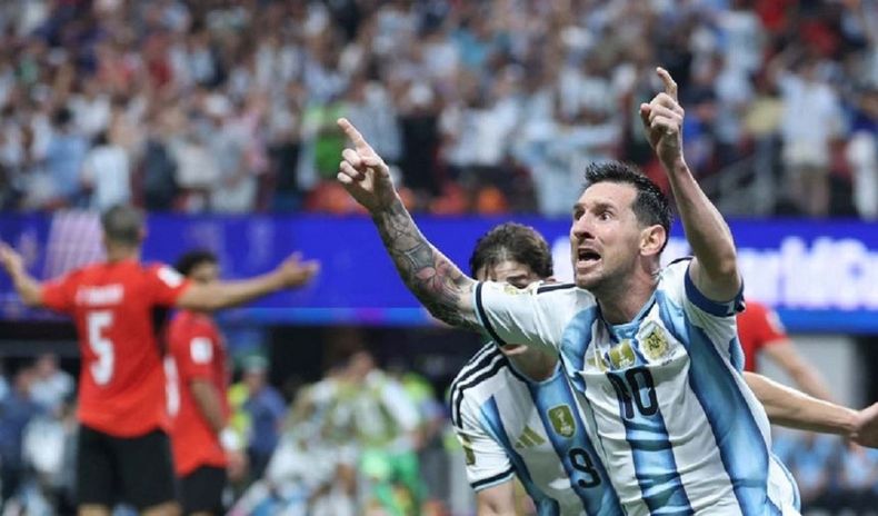 Lionel Messi anotó un golazo contra Egipto.