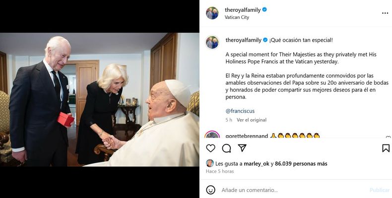Captura posteo desde la cuenta de theroyalfamily. Captura posteo desde la cuenta de theroyalfamily.