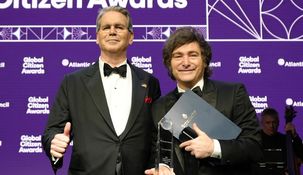 Scott Bessent y Javier Milei, juntos en Estados Unidos.