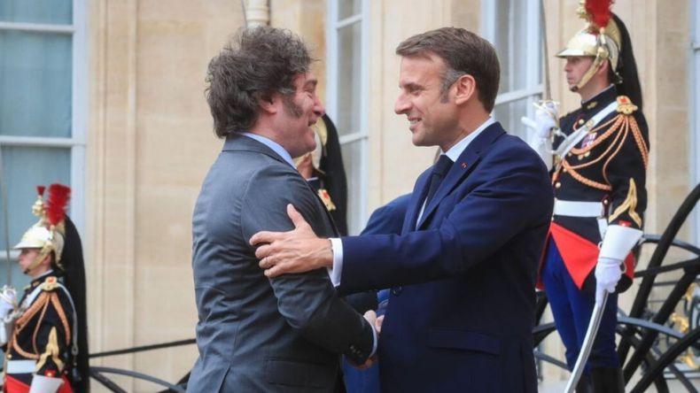 Javier Milei y Emmanuel Macron.