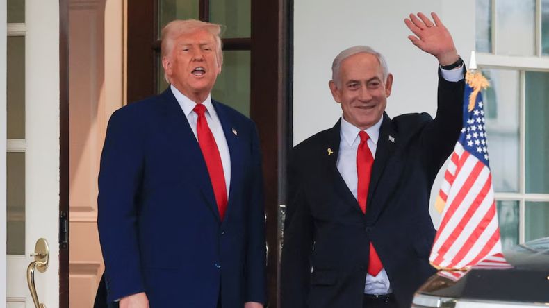 Trump durante un encuentro con Nethanyahu. 