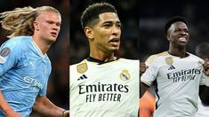 Erling Haaland, Jude Bellingham y Vinícius Jr. Erling Haaland, Jude Bellingham y Vinícius Jr.