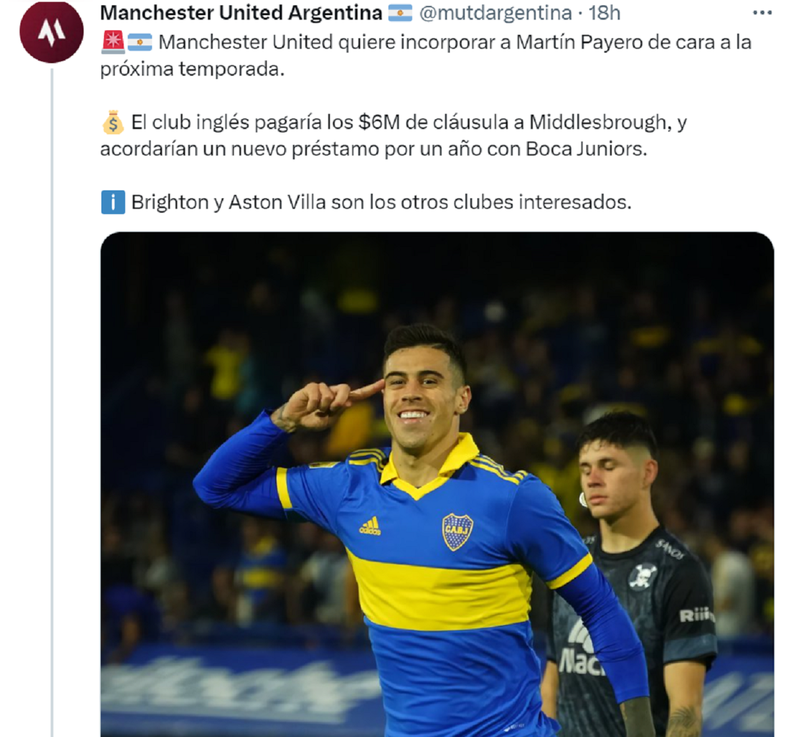 El tuit con la información falsa sobre Payero.