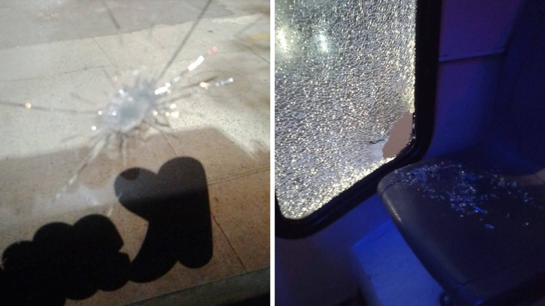 Apedrearon un colectivo de la línea 216.