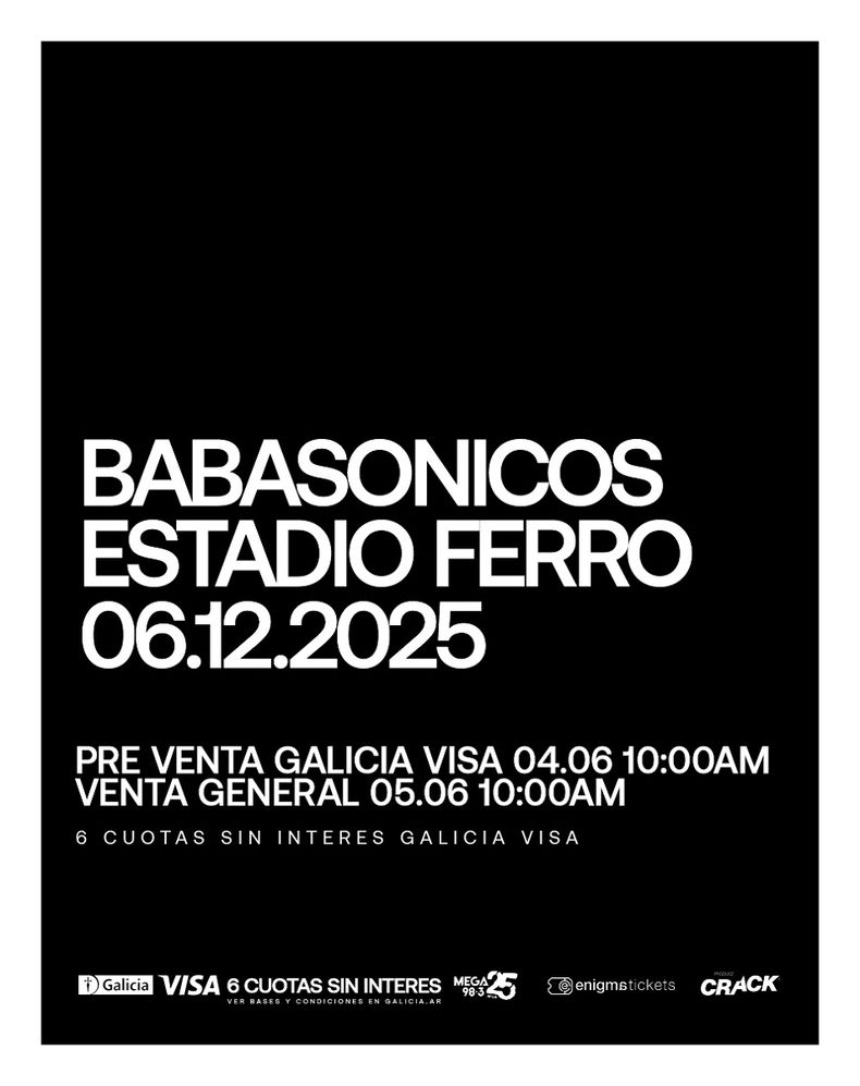 Así se confirmó el show de Babasónicos.