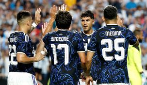 La flamante camiseta alternativa de la Selección hace su presentación en el Mundial. La flamante camiseta alternativa de la Selección hace su presentación en el Mundial.