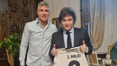 Javier Milei recibió la visita de Martín Palermo.