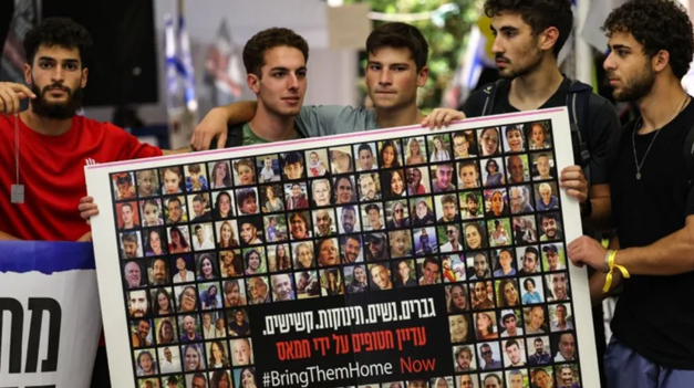 Familiares de los secuestrados en el territorio israelí.&nbsp;