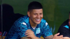 Marcos Rojo volvió a la Bombonera. Marcos Rojo volvió a la Bombonera.