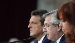 Sergio Massa.Alberto Fernández y Cristina Kirchner.
