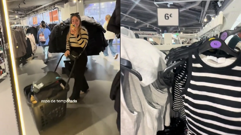 La argentina recorrió una de las tiendas más grandes de Madrid.