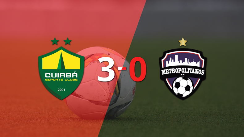 Cuiabá goleó 3-0 a Metropolitanos con doblete de Isidro Pitta