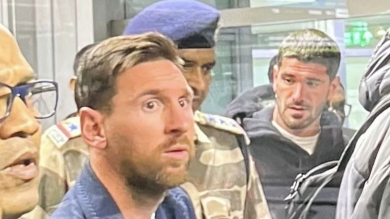 Messi junto a De Paul y Suárez en India.