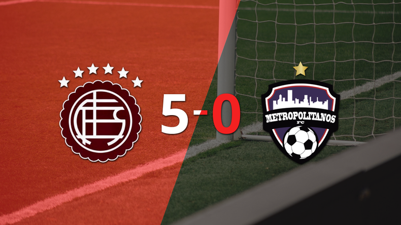 Doblete de Walter Bou en la goleada de Lanús frente a Metropolitanos