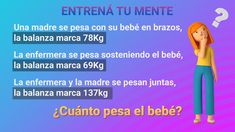 ¿cuanto pesa el bebe? un problema para resolver con un poco de matematica e intuicion ¿cuanto pesa el bebe? un problema para resolver con un poco de matematica e intuicion