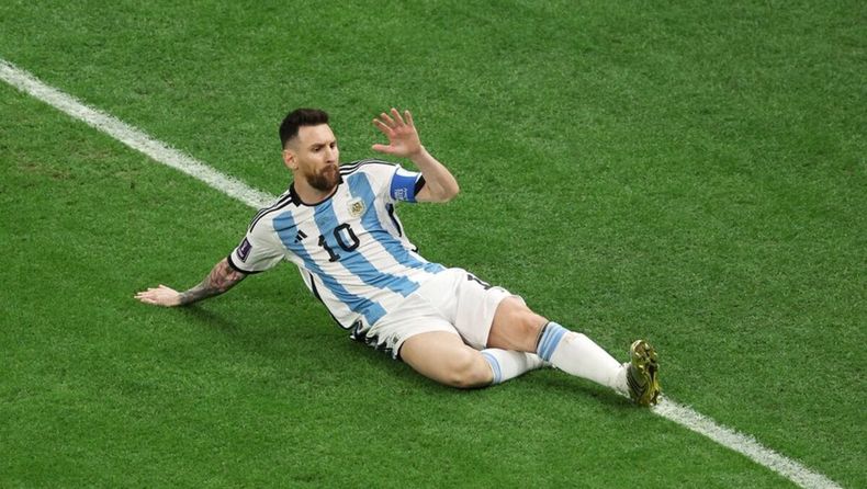 El capitán de la Selección argentina luego del gol frente a Francia.