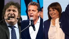 Milei, Massa y Bullrich se preparan para el debate.
