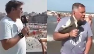 Matías Alé y Carna Crivelli fueron testigos de la crecida del mar. Matías Alé y Carna Crivelli fueron testigos de la crecida del mar.