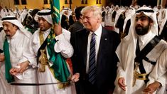 Trump durante su estadía en territorio saudita. Trump durante su estadía en territorio saudita.