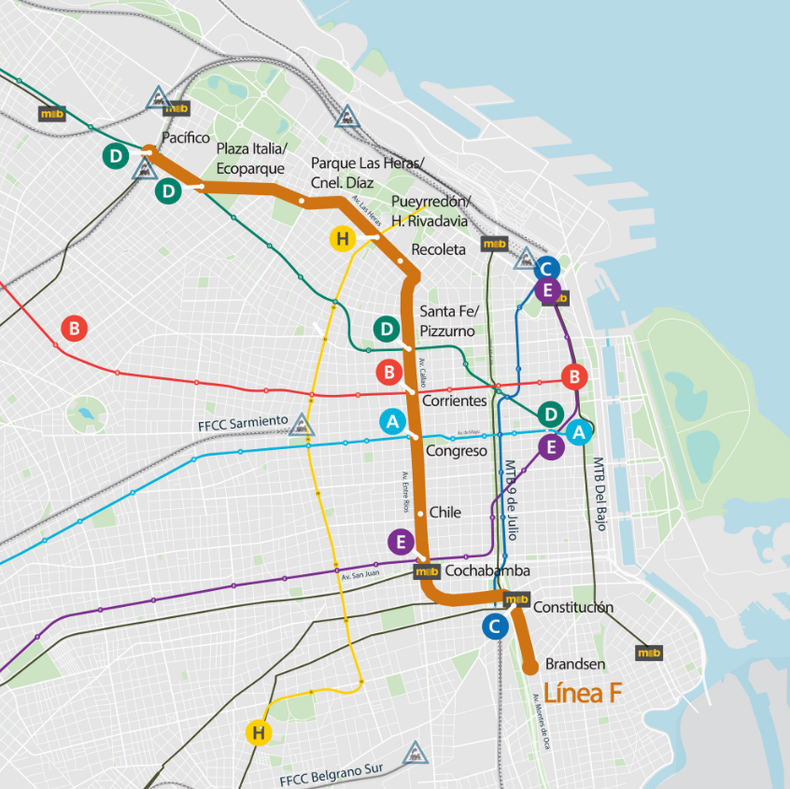 La ciudad de Buenos Aires lanzó la licitación de la Línea F de subte: su inauguración está prevista para 2031 La ciudad de Buenos Aires lanzó la licitación de la Línea F de subte: su inauguración está prevista para 2031