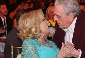 La conductora y el humorista en la fiesta de los Premios Martín Fierro en 2017.