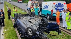 El vehículo en el que se trasladaba el hincha de Racing que murió volcó. El vehículo en el que se trasladaba el hincha de Racing que murió volcó.
