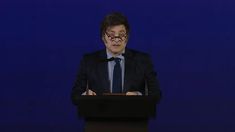 Javier Milei expuso ante CEOs y empresarios en La Rural.&nbsp;