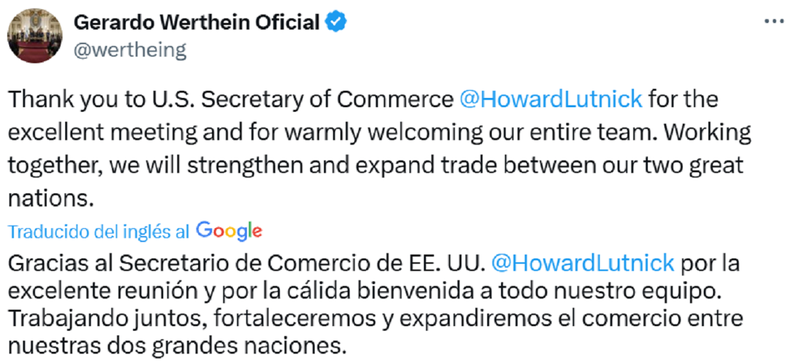 La publicación de Gerardo Werthein.