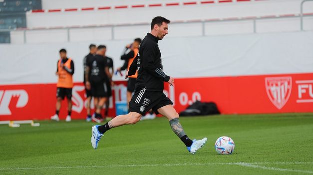El capitán de la Selección durante el primer ensayo.