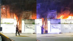 Impactante incendio de una casa abandonada en Caballito. Impactante incendio de una casa abandonada en Caballito.