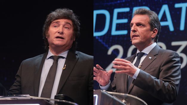 Milei y Massa protagonizaron el debate en el Facultad de Derecho.