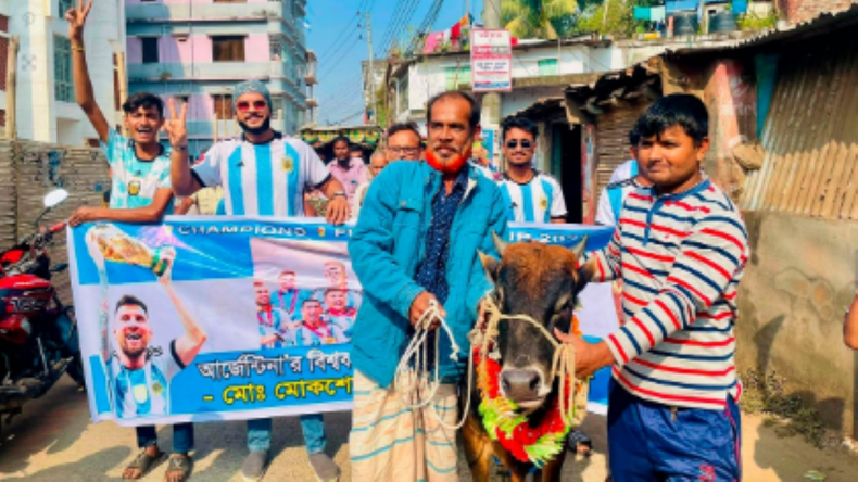 El bangladeshí demostró su fanatismo por la Scaloneta y su amor por Lionel Messi.