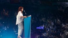 Cristina Kirchner en el estadio Único de La Plata. Cristina Kirchner en el estadio Único de La Plata.
