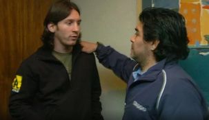 Messi y Maradona en Rosario.