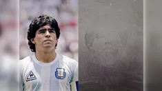 La imagen de Diego Maradona que apareció en quiosco de Recoleta. La imagen de Diego Maradona que apareció en quiosco de Recoleta.