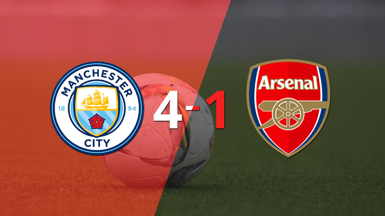 Goleada de Manchester City a Arsenal con doblete de Kevin De Bruyne incluído