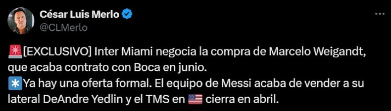 La sorpresiva información de César Luis Merlo.