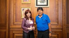 La exmandataria junto a Evo Morales.