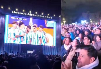 El descontrol de los hinchas en el Fan Fest tras el golazo de Mac Allister.