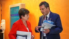 El encuentro entre Massa y Georgieva en Washington.