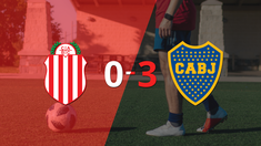 de visitante, boca juniors goleo a barracas central con un contundente 3 a 0
