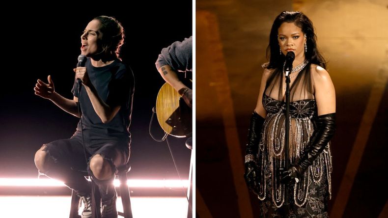 Los looks de Lady Gaga y Rihanna en los Premios Oscar 2023.